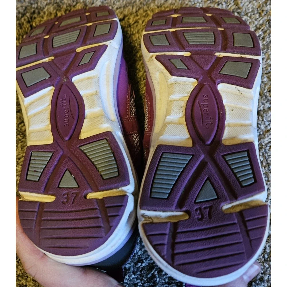 Superfit Kids Shoes Size 37 Purple Hook Loop Sneakers Lightweight Athletic EU 37